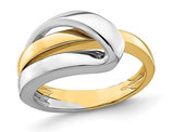 14K Yellow and White Gold Polished Folded Design Ring (SIZE 7)